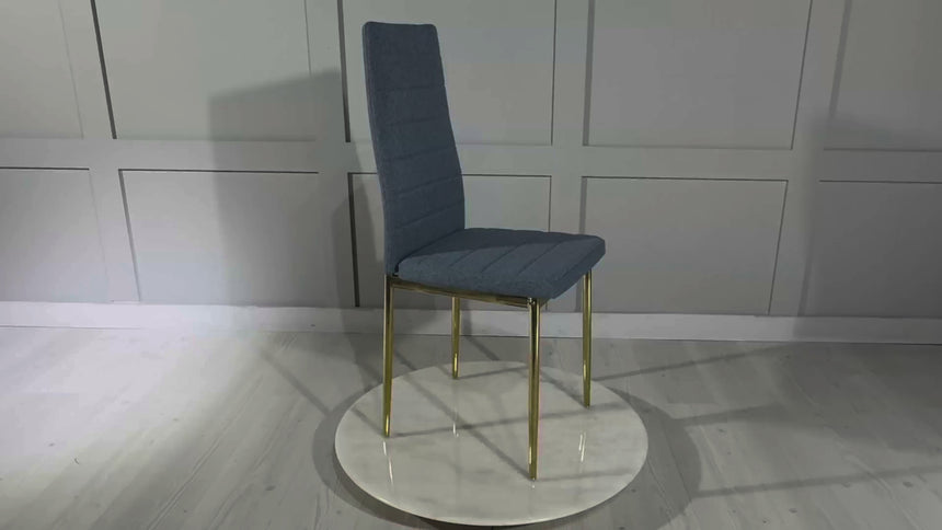 Rovigo Dining Chair in  Fabric with Gold Legs