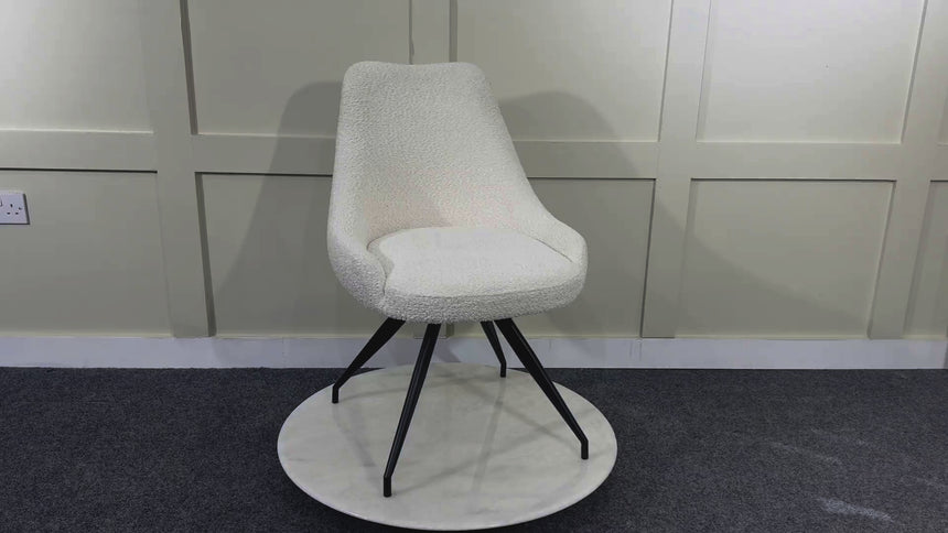 Set of 2 Comiso Velvet Fabric Swivel Dining Chair with Black Legs