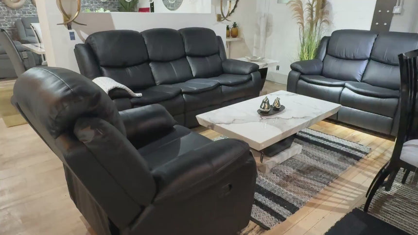 Sarno Black Leather Armchair