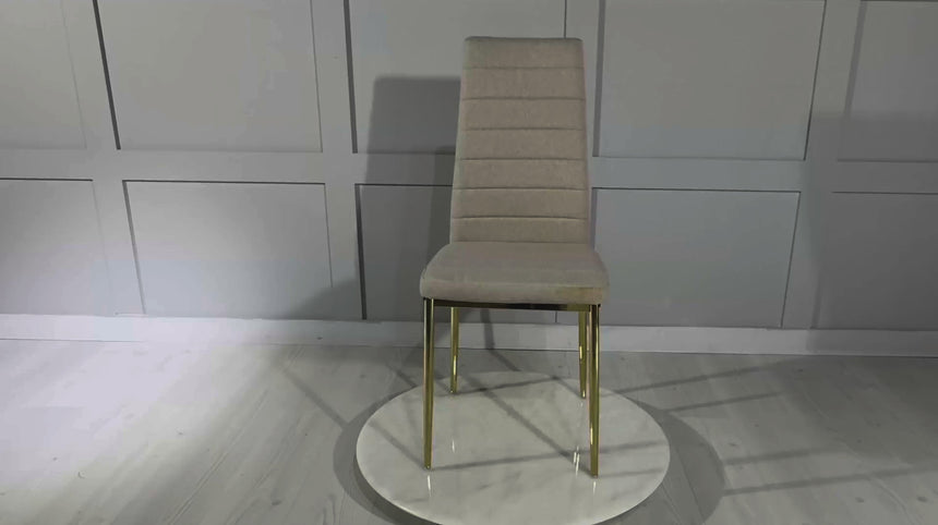 Rovigo Dining Chair in  Fabric with Gold Legs