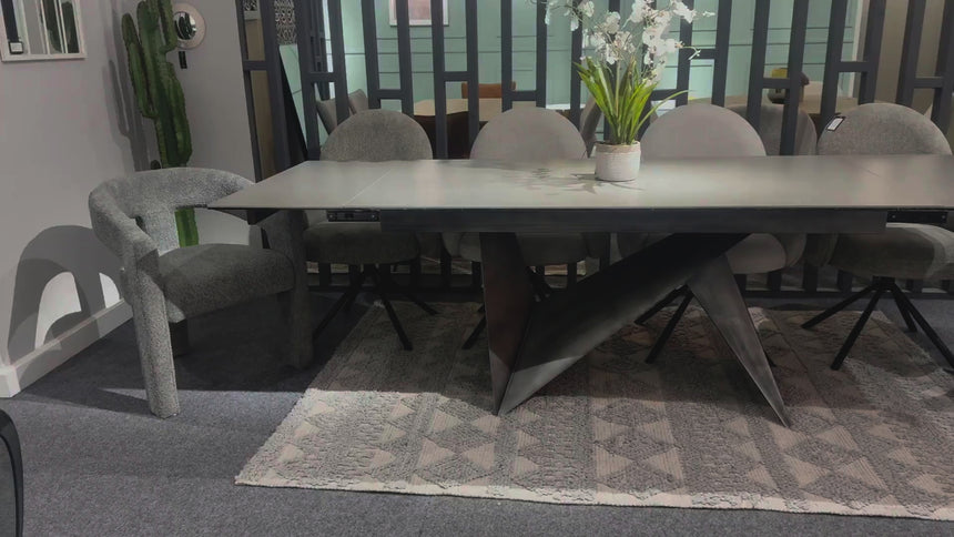 Narni Dark Grey Ceramic Extending Dining Table - 160cm-240cm