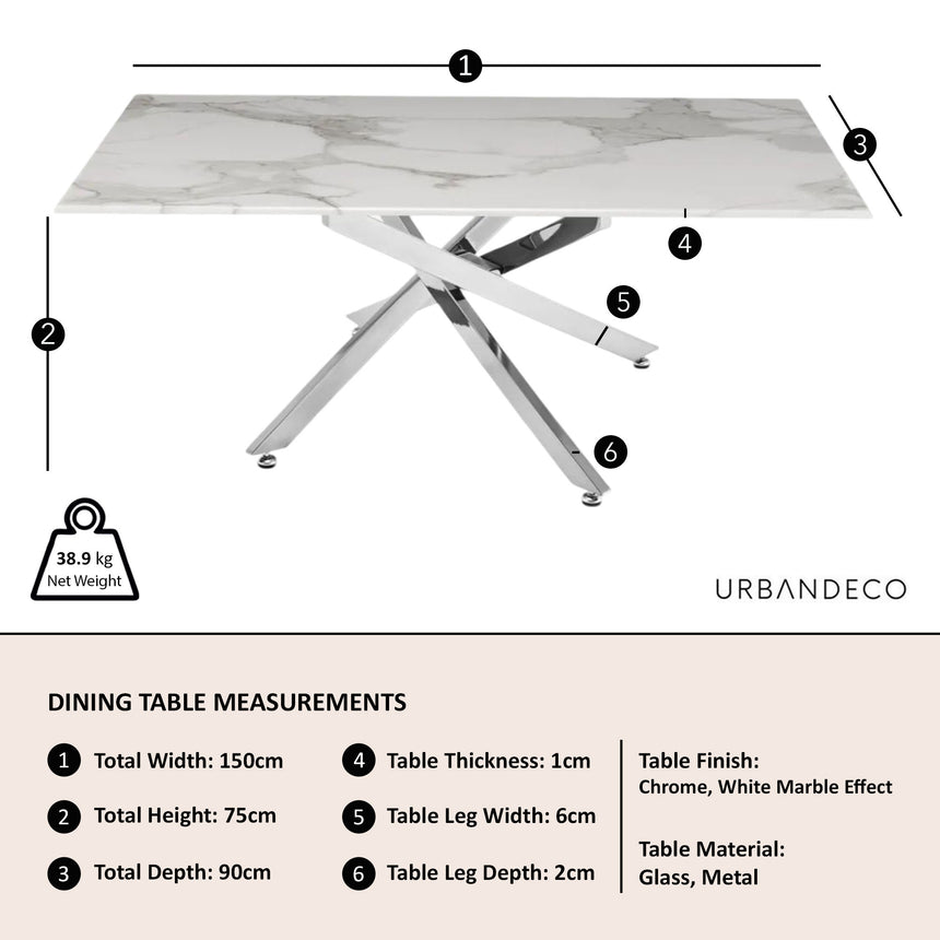 Ravenna Glass Coffee Table with Chrome Metal Chopstick Legs